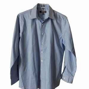 Kenneth Cole Reaction Men’s Blue White Pinstripe Long Sleeve Shirt Medium